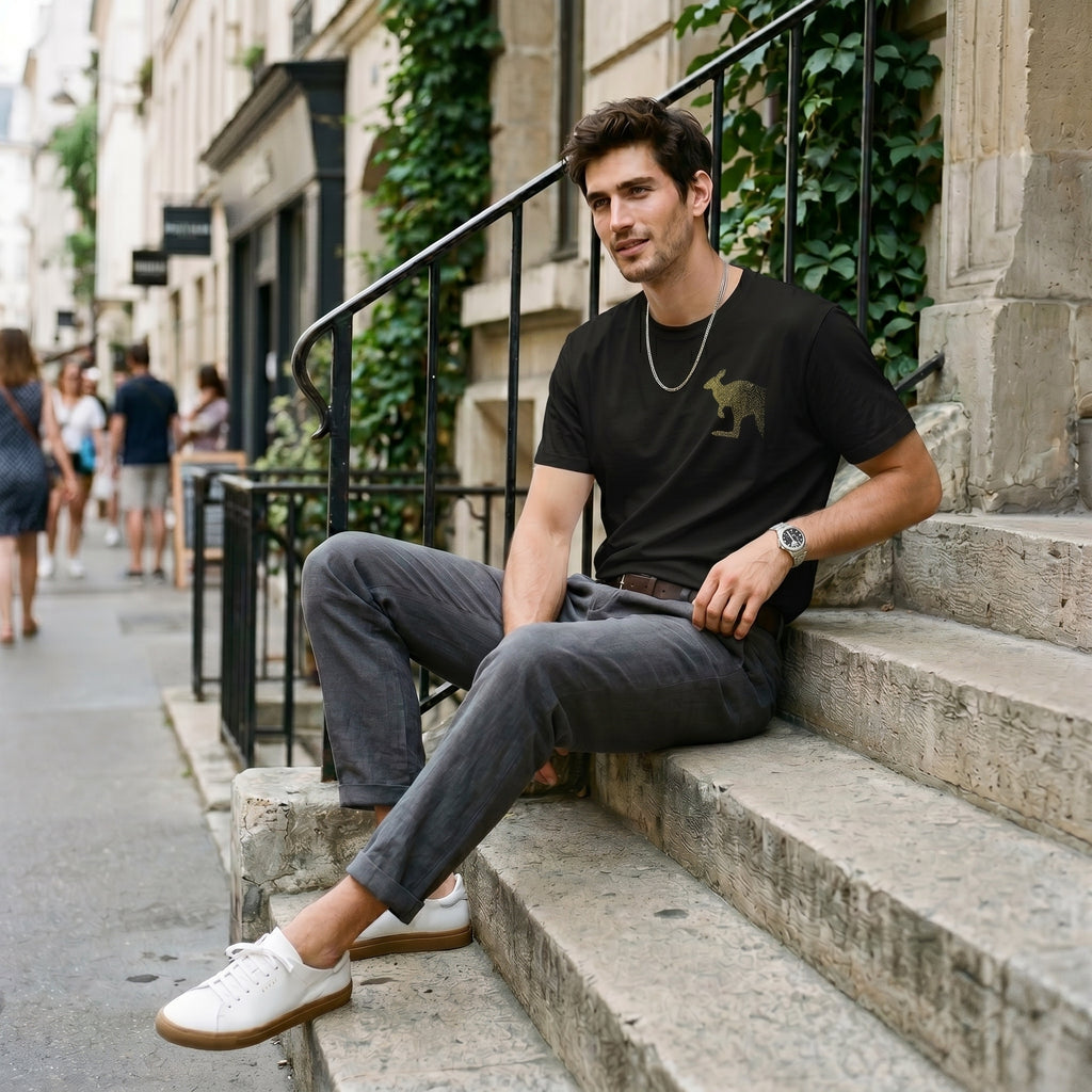Dissolving Kangaroo T-Shirt – Minimalist Wildlife Conservation Statement Tee for Meaningful Modern Style