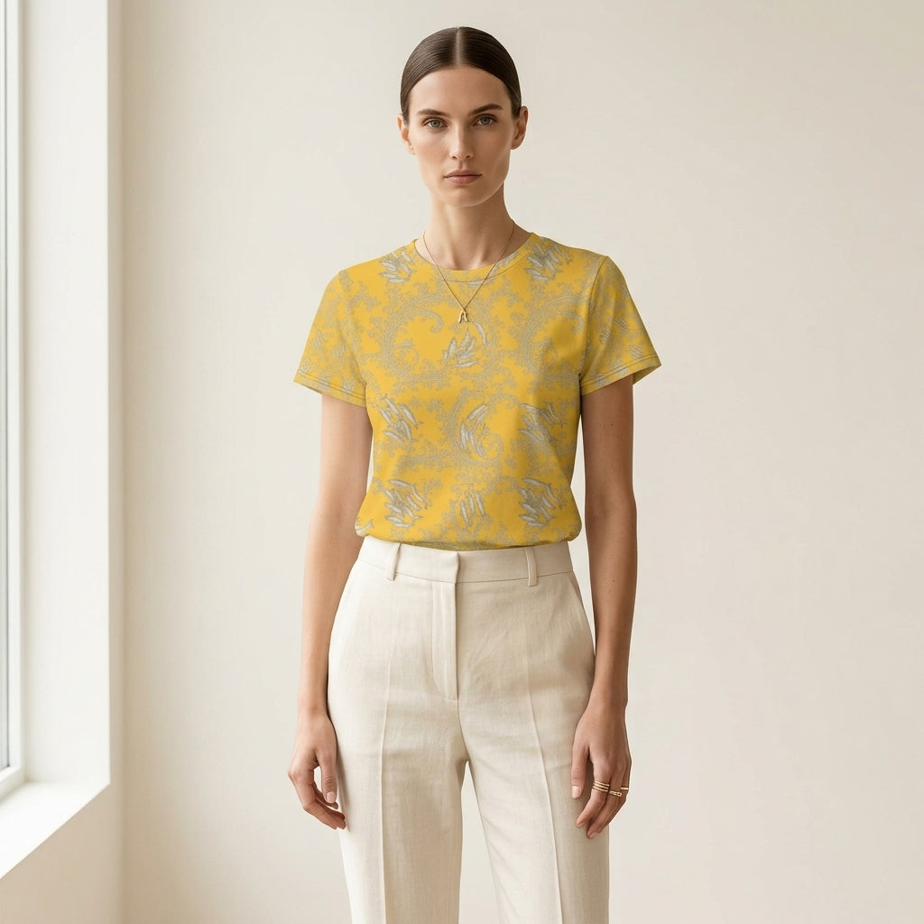 Minimalist Sardine Women’s T-Shirt – Ocean-Inspired Marine Pattern Fashion for Modern Artistic Style