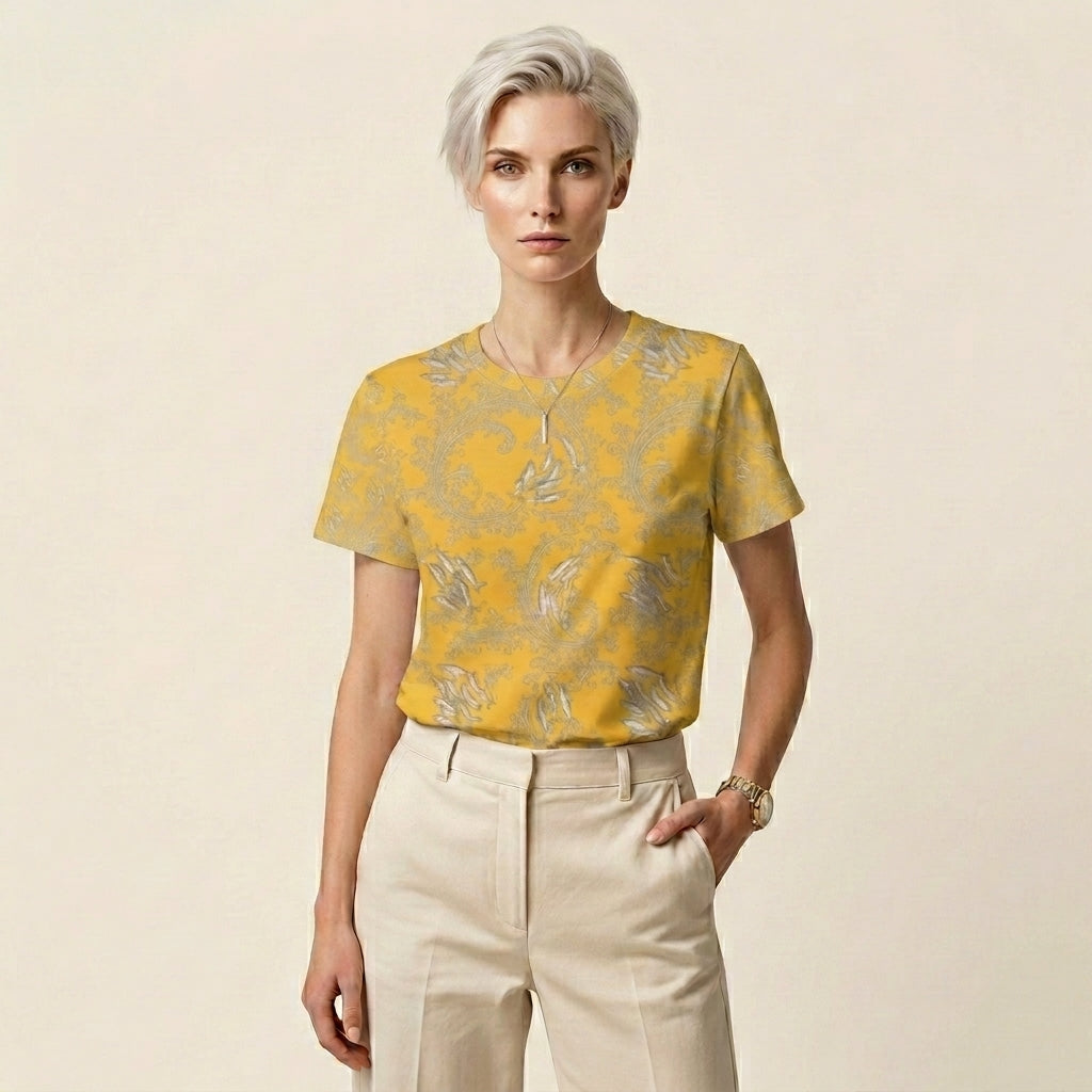 Minimalist Sardine Women’s T-Shirt – Ocean-Inspired Marine Pattern Fashion for Modern Artistic Style