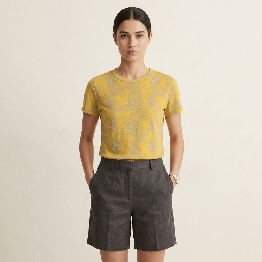 Minimalist Sardine Women’s T-Shirt – Ocean-Inspired Marine Pattern Fashion for Modern Artistic Style
