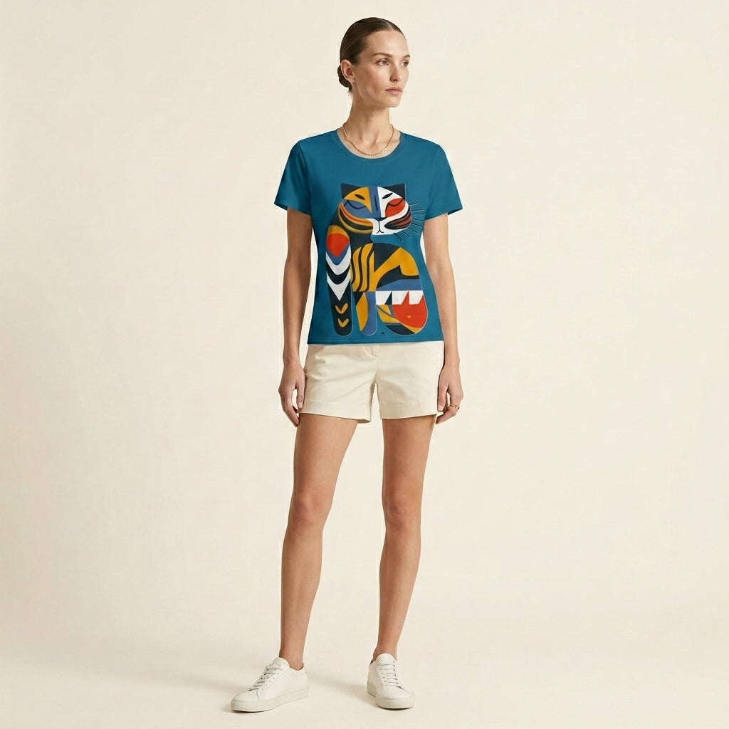 Bold Tiger Women’s T-Shirt – Vibrant Animal Symbol Fashion for Confident Modern Style