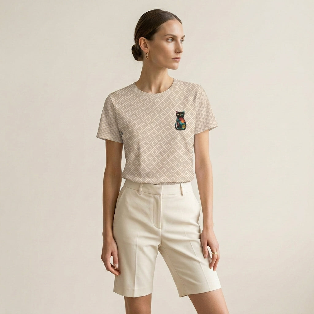 Women's Fashion Minimalist Soft Lifestyle Cat T-shirt