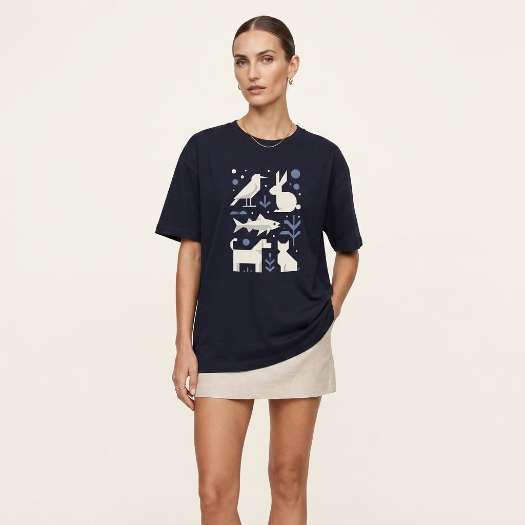 Minimalist Women’s Relaxed T-Shirt – Cute Companion-Inspired Fashion for Soft Modern Style