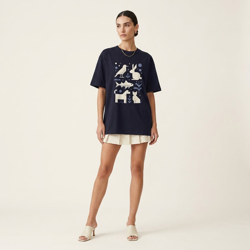 Minimalist Women’s Relaxed T-Shirt – Cute Companion-Inspired Fashion for Soft Modern Style