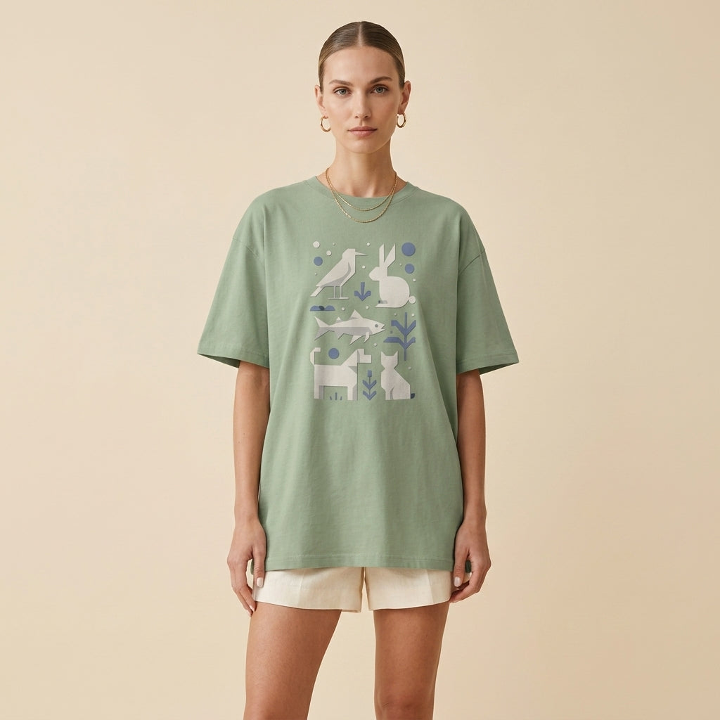 Minimalist Women’s Relaxed T-Shirt – Cute Companion-Inspired Fashion for Soft Modern Style