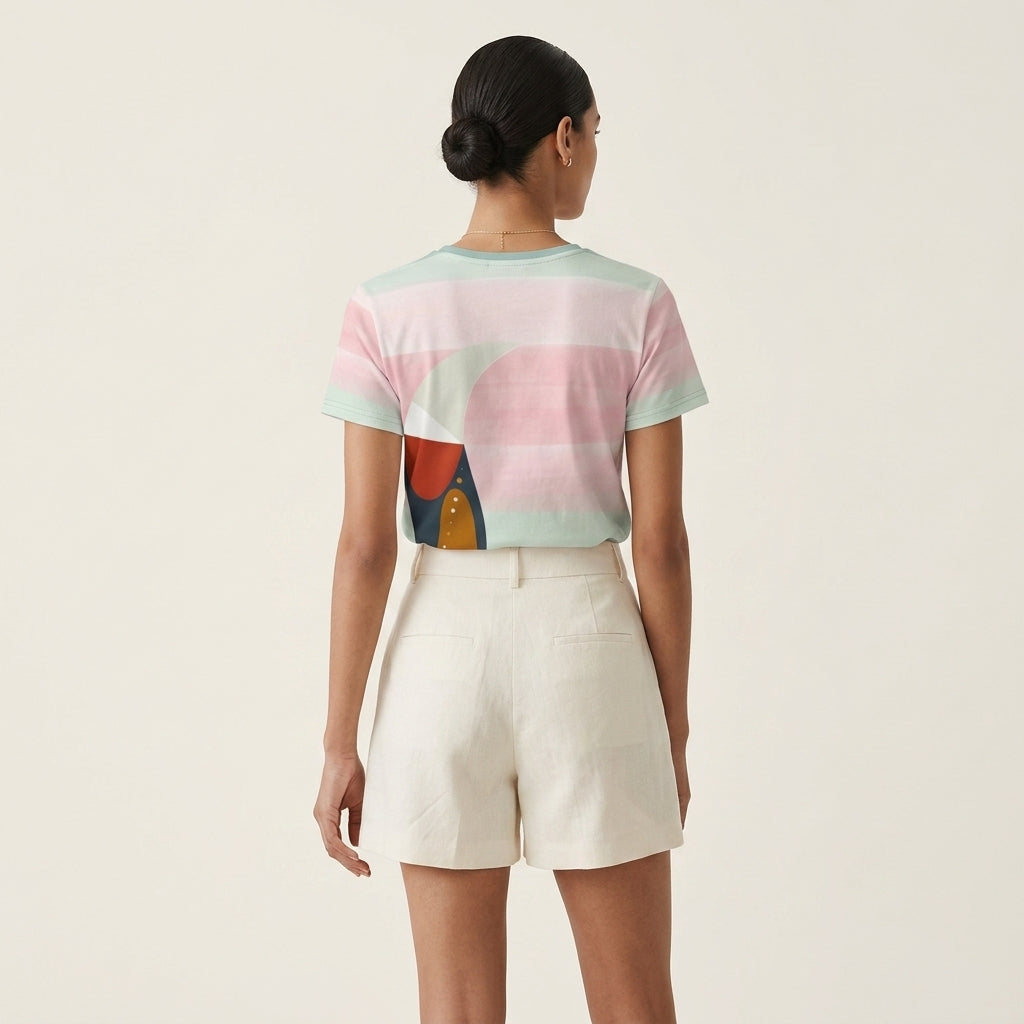 Abstract Fox Women’s T-Shirt – Artistic Animal Symbol Fashion for Modern Minimalist Style