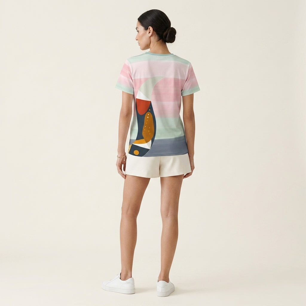 Abstract Fox Women’s T-Shirt – Artistic Animal Symbol Fashion for Modern Minimalist Style
