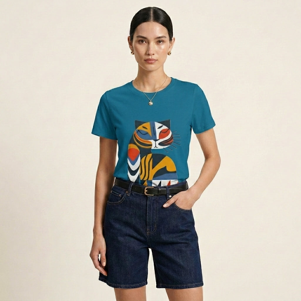 Bold Tiger Women’s T-Shirt – Vibrant Animal Symbol Fashion for Confident Modern Style