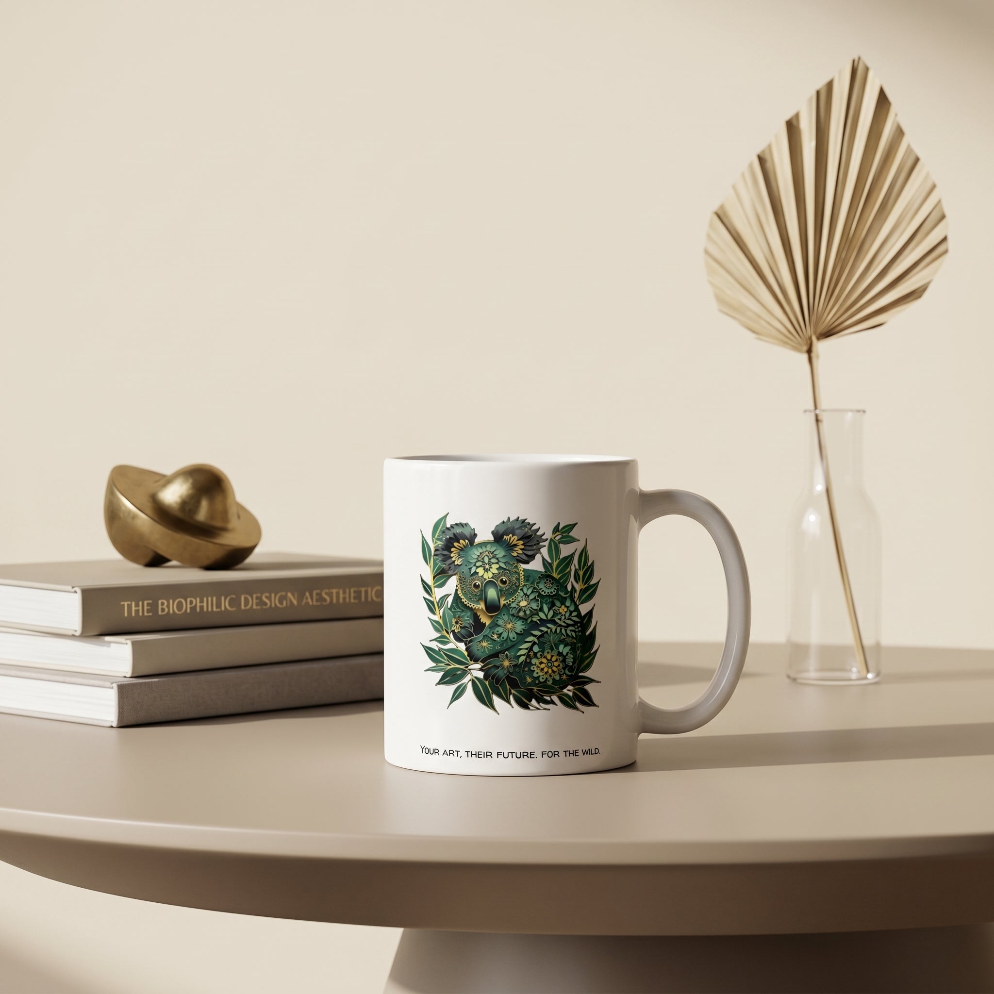 Koala "The Wild" Paper-Cut Art Ceramic Mug | Minimalist Wildlife Coffee Cup