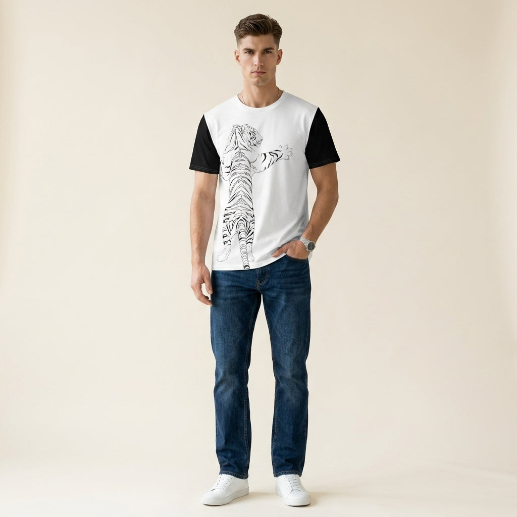 Quiet Instinct — Abstract Tiger Symbol FashionTee