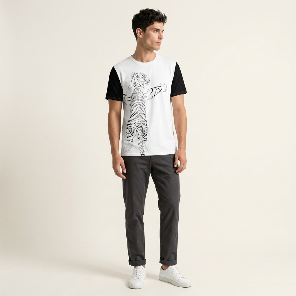 Quiet Instinct — Abstract Tiger Symbol FashionTee
