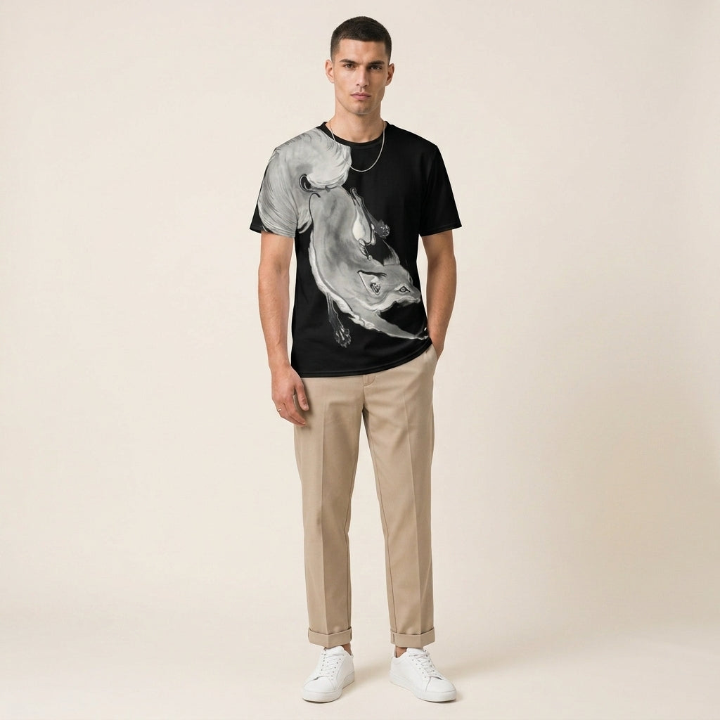 Dynamic Fox Graphic Men’s T-Shirt – Bold Animal Symbol Fashion for Modern Strategic Style