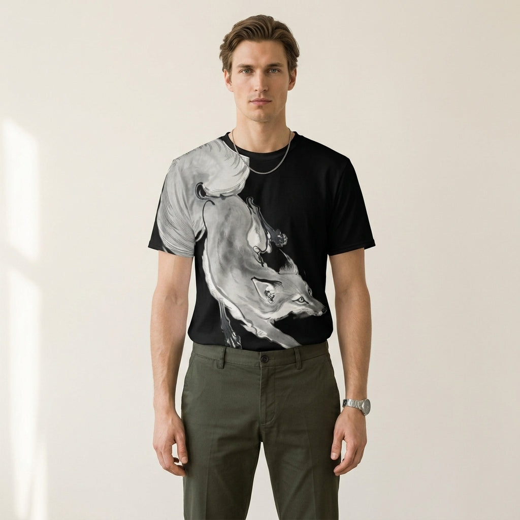 Dynamic Fox Graphic Men’s T-Shirt – Bold Animal Symbol Fashion for Modern Strategic Style