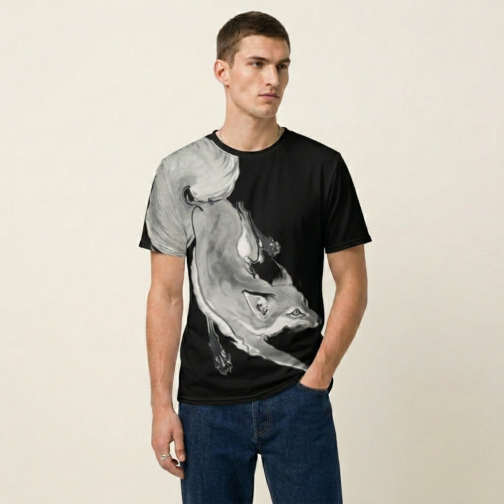 Dynamic Fox Graphic Men’s T-Shirt – Bold Animal Symbol Fashion for Modern Strategic Style