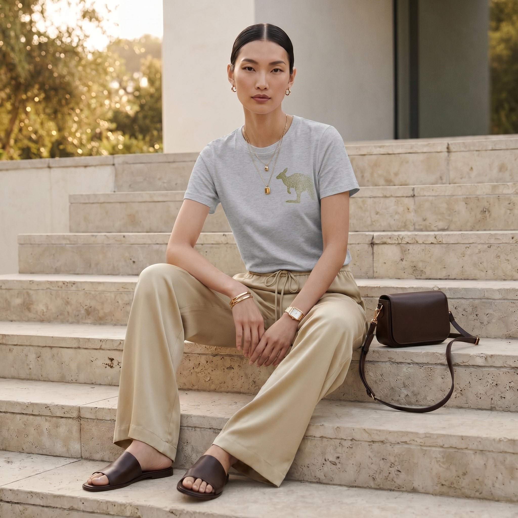 Dissolving Kangaroo T-Shirt – Minimalist Wildlife Conservation Statement Tee for Meaningful Modern Style