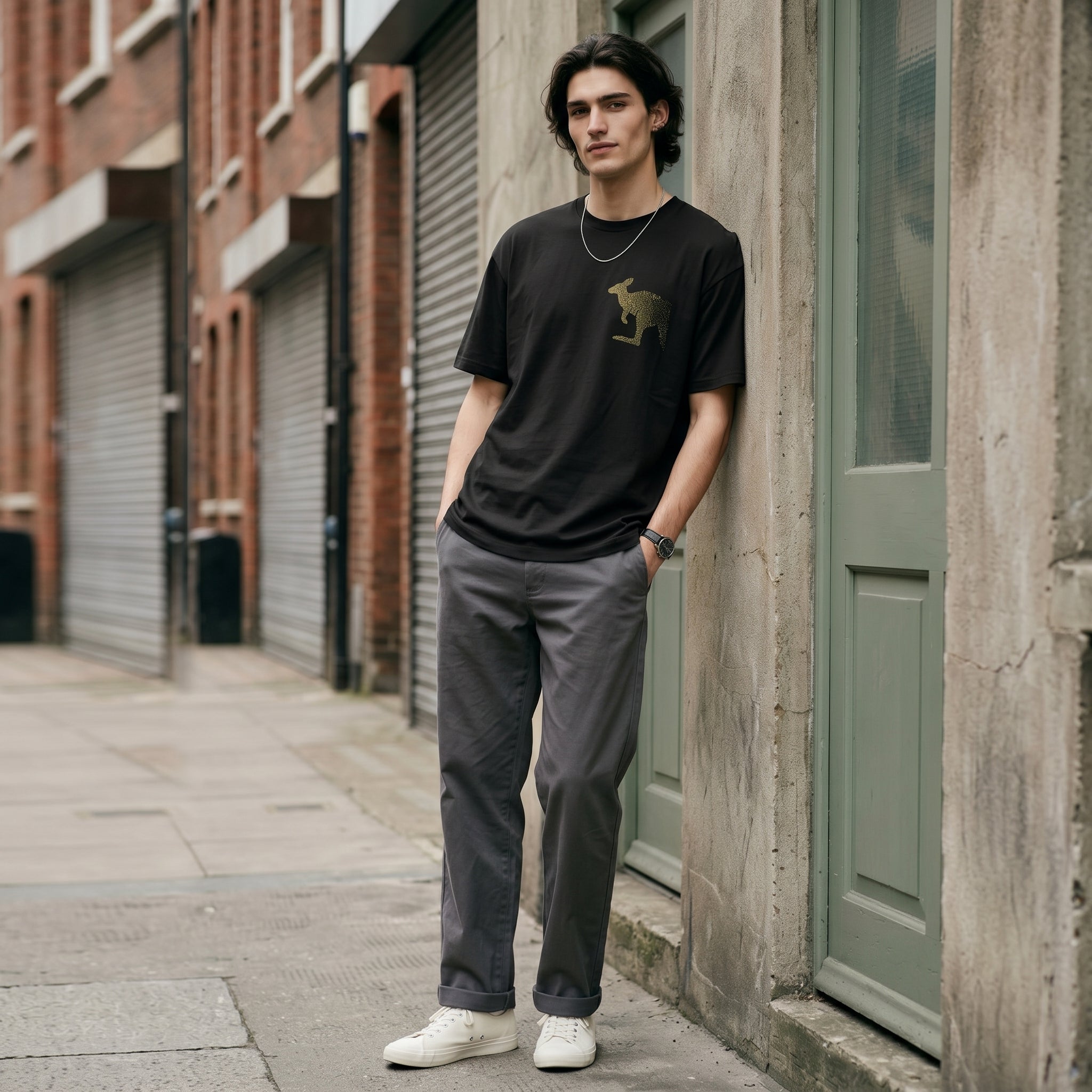 Dissolving Kangaroo T-Shirt – Minimalist Wildlife Conservation Statement Tee for Meaningful Modern Style