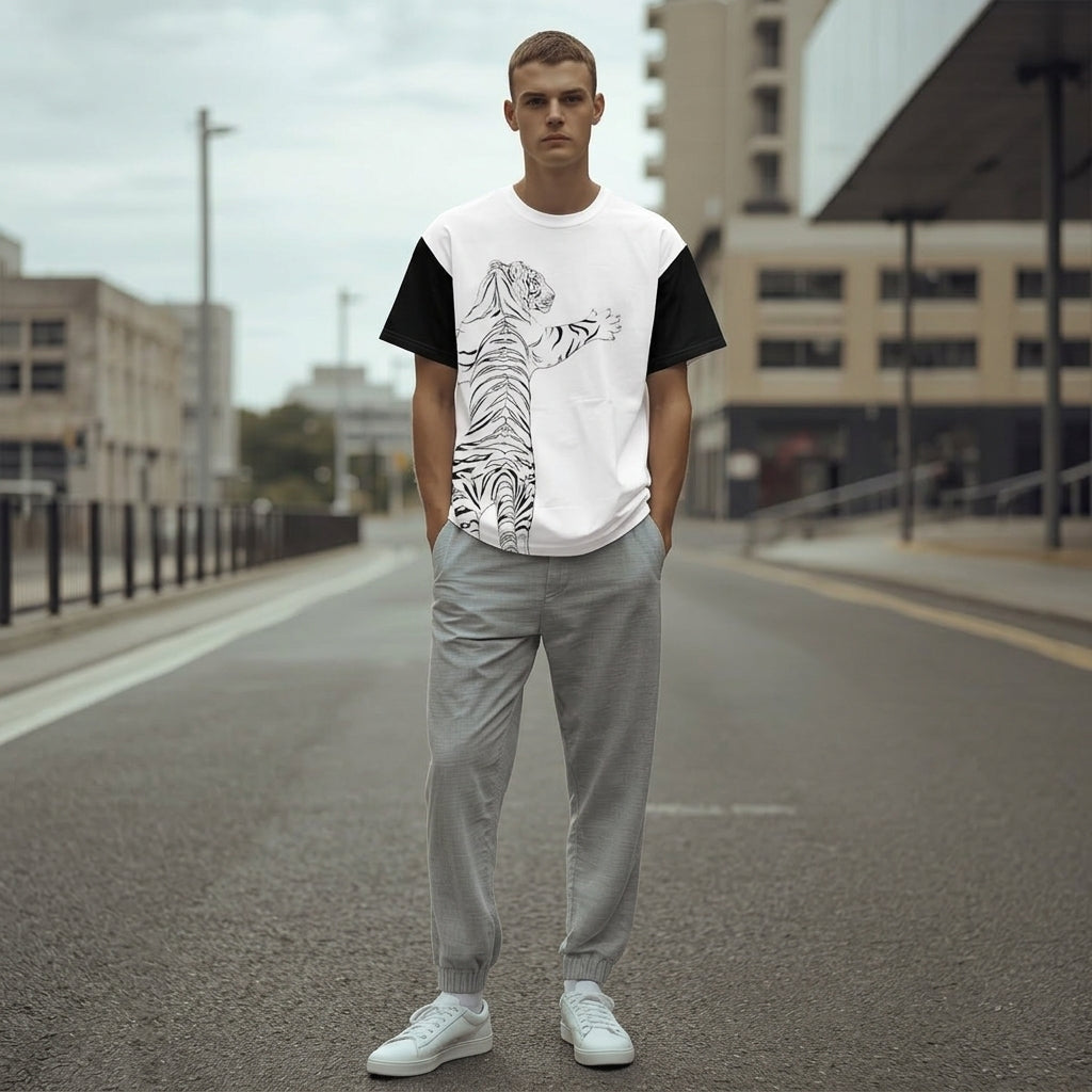 Quiet Instinct — Abstract Tiger Symbol FashionTee