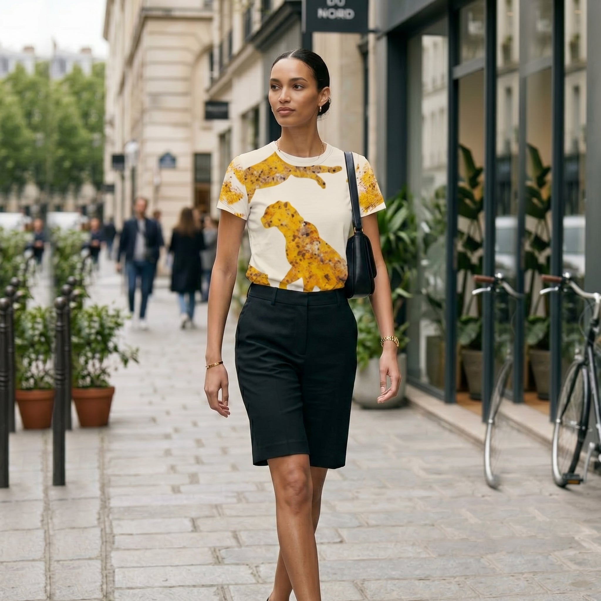 Minimalist Leopard-Inspired Women’s T-Shirt – Clean Aesthetic Animal Symbol Fashion for Modern Conscious Style