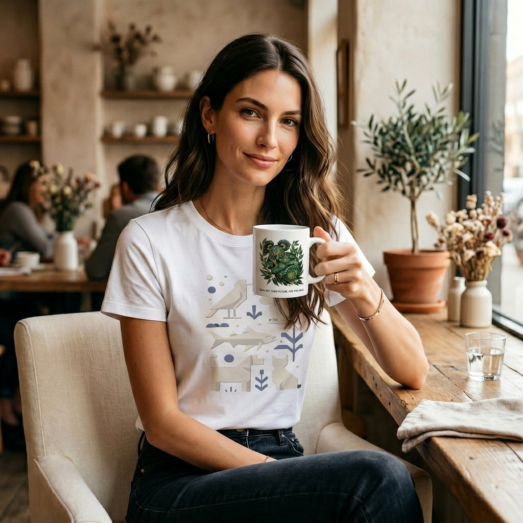 Koala "The Wild" Paper-Cut Art Ceramic Mug | Minimalist Wildlife Coffee Cup