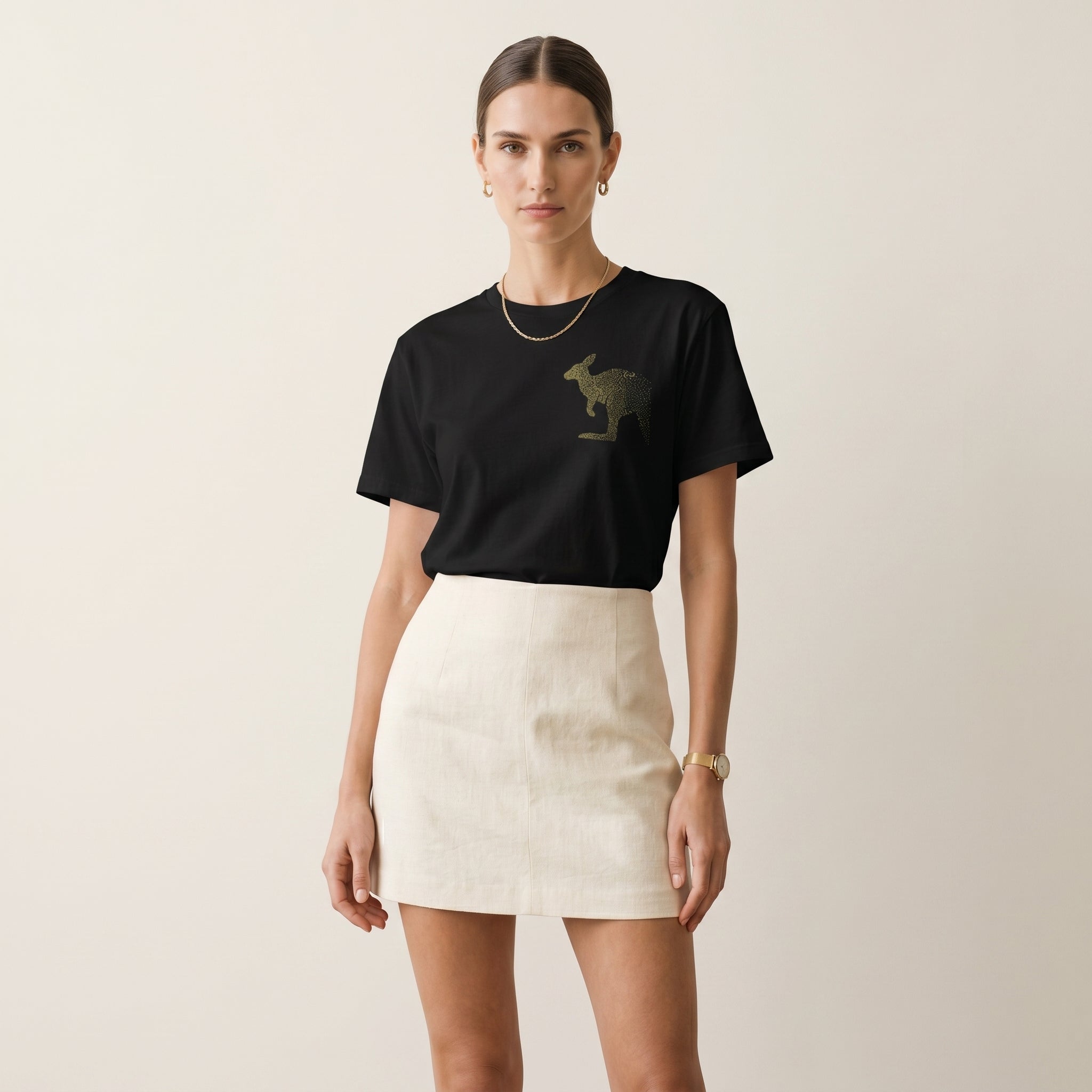 Dissolving Kangaroo T-Shirt – Minimalist Wildlife Conservation Statement Tee for Meaningful Modern Style