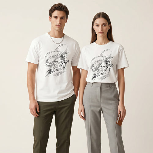Abstract Animal Line Art T-Shirt – Minimalist Hidden Symbol Tee for Refined Artistic Style