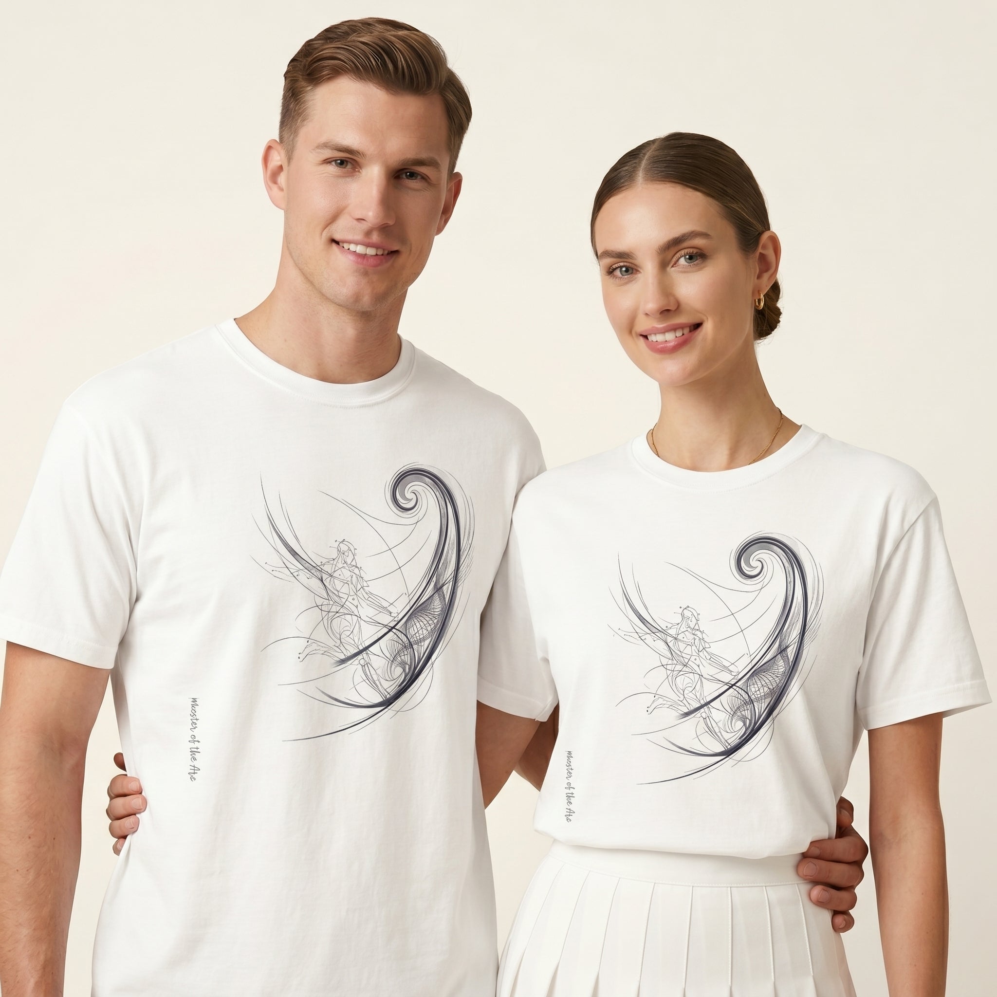 Master of the Arc Minimalist Football T-Shirt – Abstract Bend Trajectory Graphic Tee Inspired by Precision Motion