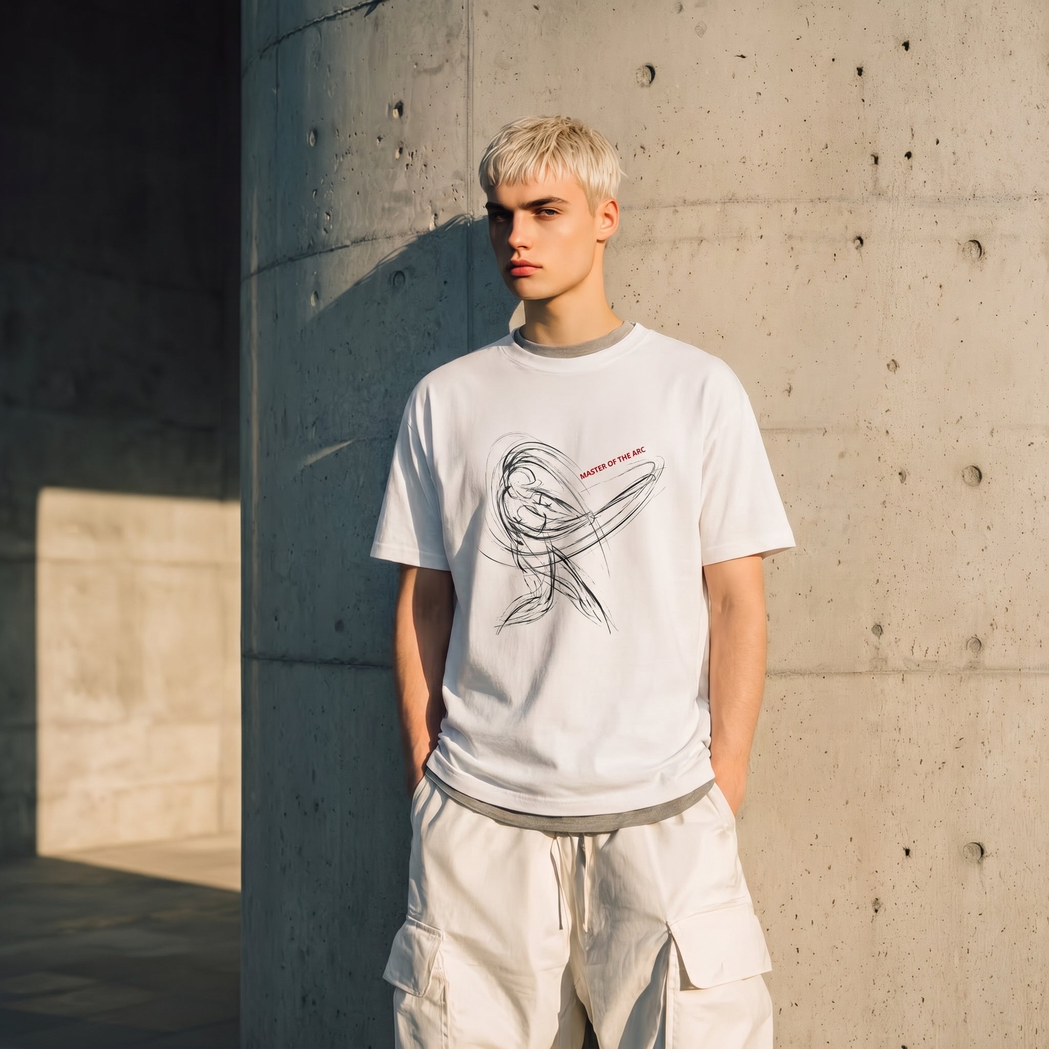 Master of the Arc Conceptual Baseball Motion – Minimalist Streetwear Graphic Tee