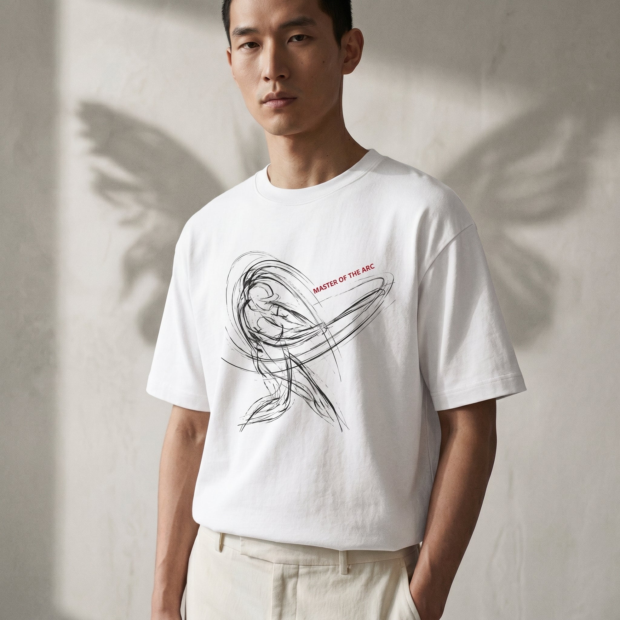 Master of the Arc Conceptual Baseball Motion – Minimalist Streetwear Graphic Tee