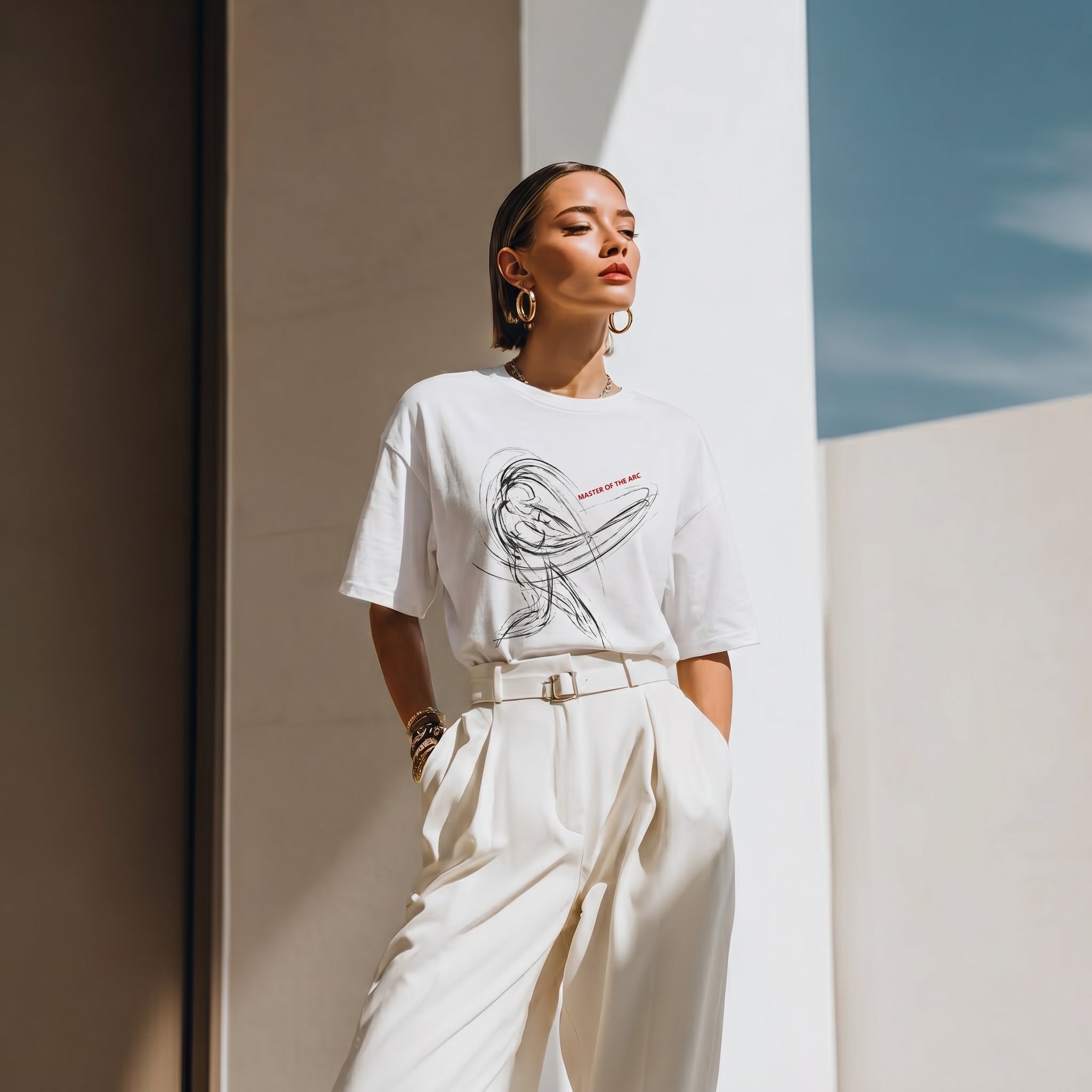 Master of the Arc Conceptual Baseball Motion – Minimalist Streetwear Graphic Tee