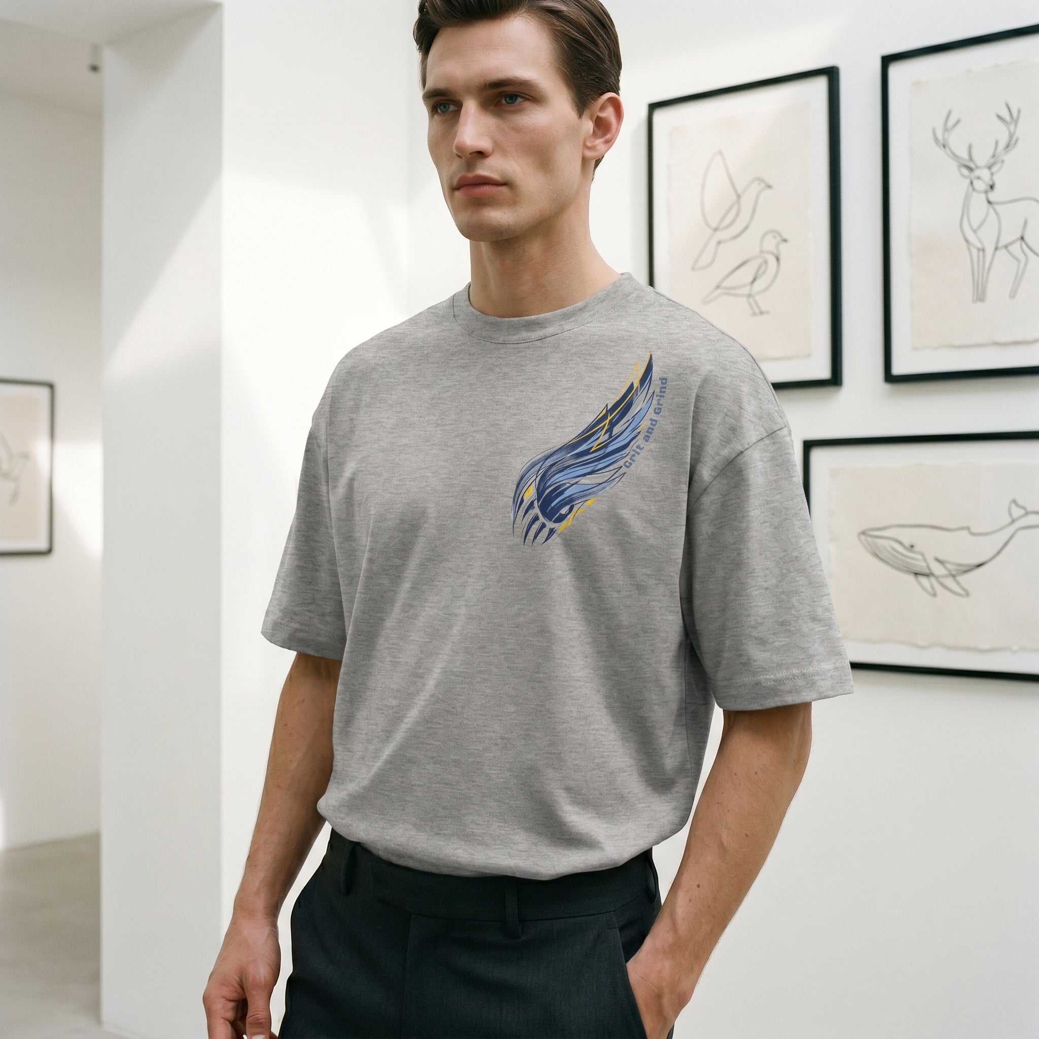 Grit and Grind  Graphic Tee - Minimalist Conceptual Athletic Streetwear
