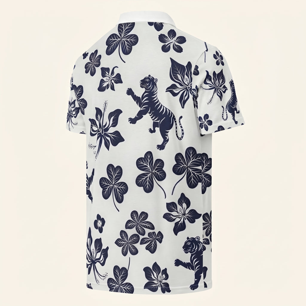 Quiet Strength - Abstract Tiger Minimal Symbol Polo Shirt