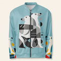 Minimalist Polar Bear Bomber Jacket – Clean Aesthetic Wildlife-Inspired Outerwear for Conscious Fashion Style