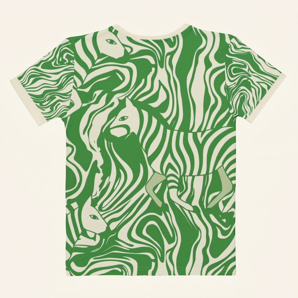 Minimalist Zebra Pattern Women’s T-Shirt – Bold Contrast Animal-Inspired Fashion for Modern Statement Style