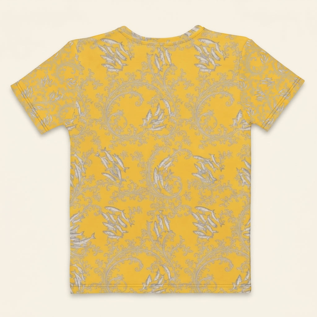 Minimalist Sardine Women’s T-Shirt – Ocean-Inspired Marine Pattern Fashion for Modern Artistic Style