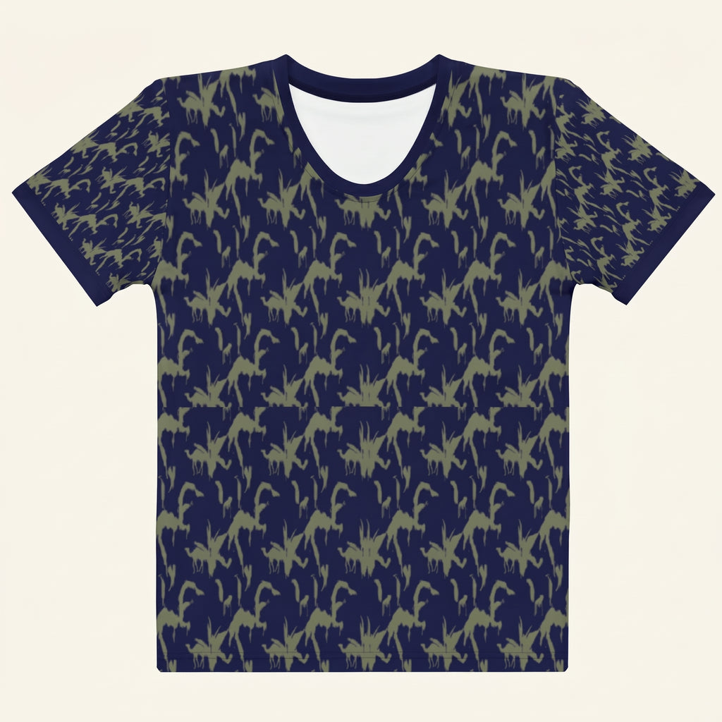Minimalist Women’s T-Shirt – Desert-Inspired Animal Pattern Fashion for Modern Statement Style