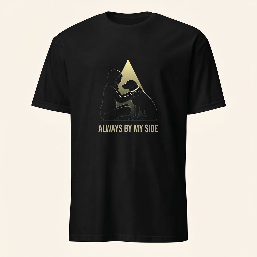 Always by My Side Dog Lover T-Shirt – Minimalist Pet Bond Graphic Tee for Emotional Everyday Style