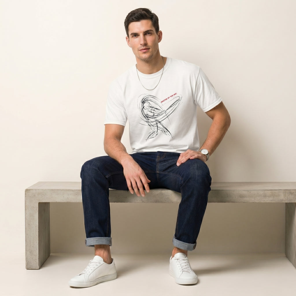 Master of the Arc Conceptual Baseball Motion – Minimalist Streetwear Graphic Tee