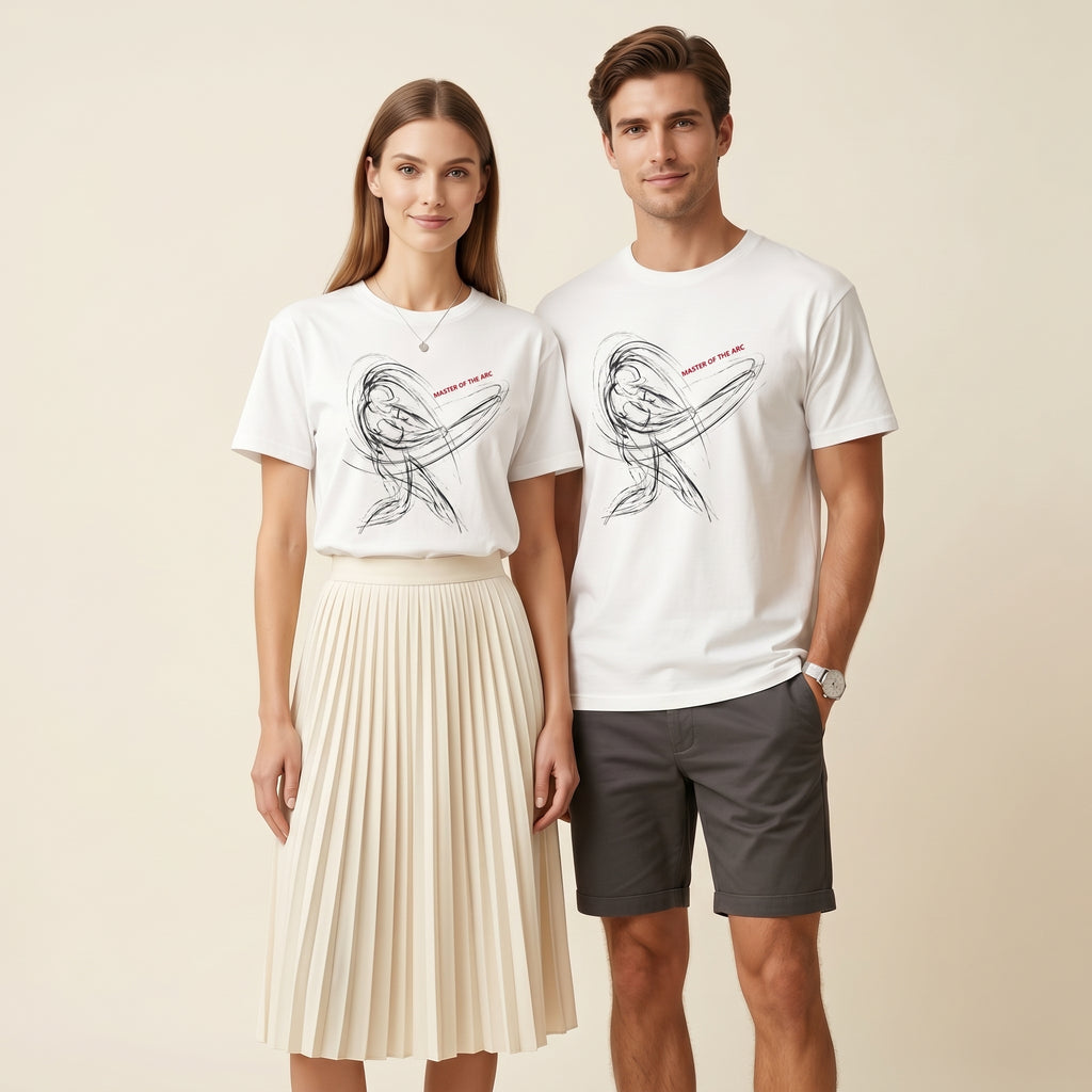 Master of the Arc Conceptual Baseball Motion – Minimalist Streetwear Graphic Tee