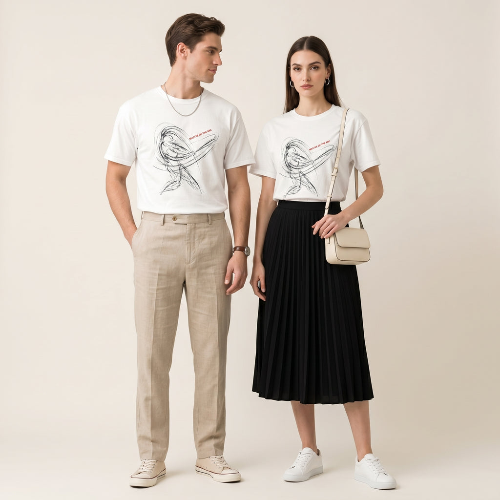 Master of the Arc Conceptual Baseball Motion – Minimalist Streetwear Graphic Tee