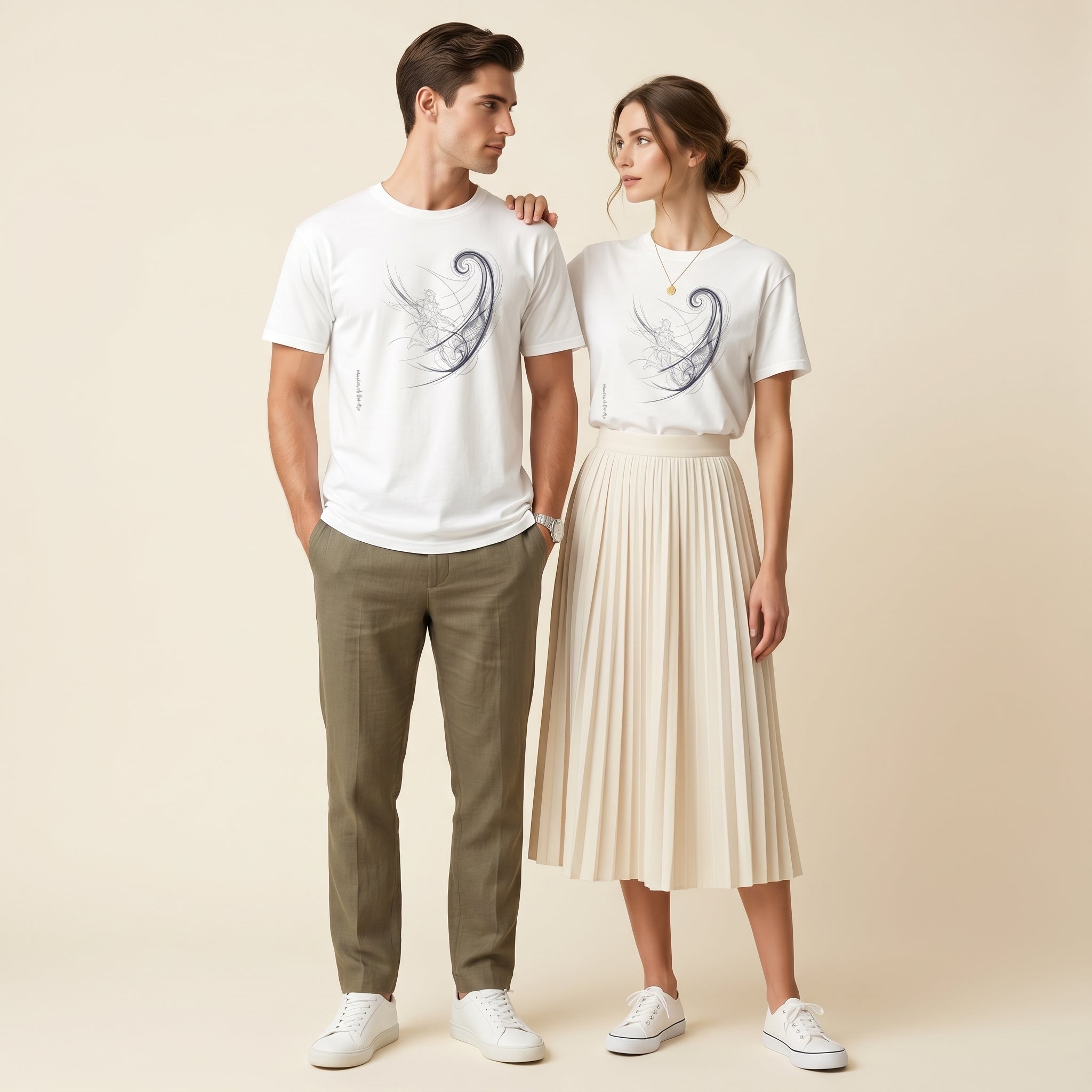 Master of the Arc Minimalist Football T-Shirt – Abstract Bend Trajectory Graphic Tee Inspired by Precision Motion