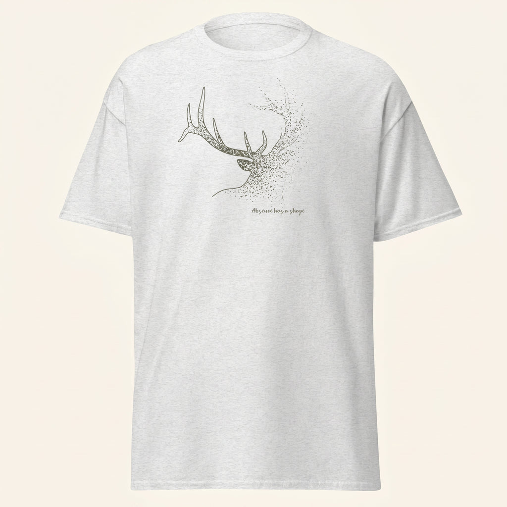 Dissolving Reindeer T-Shirt – Minimalist Wildlife Graphic Inspired by Awareness and Memory
