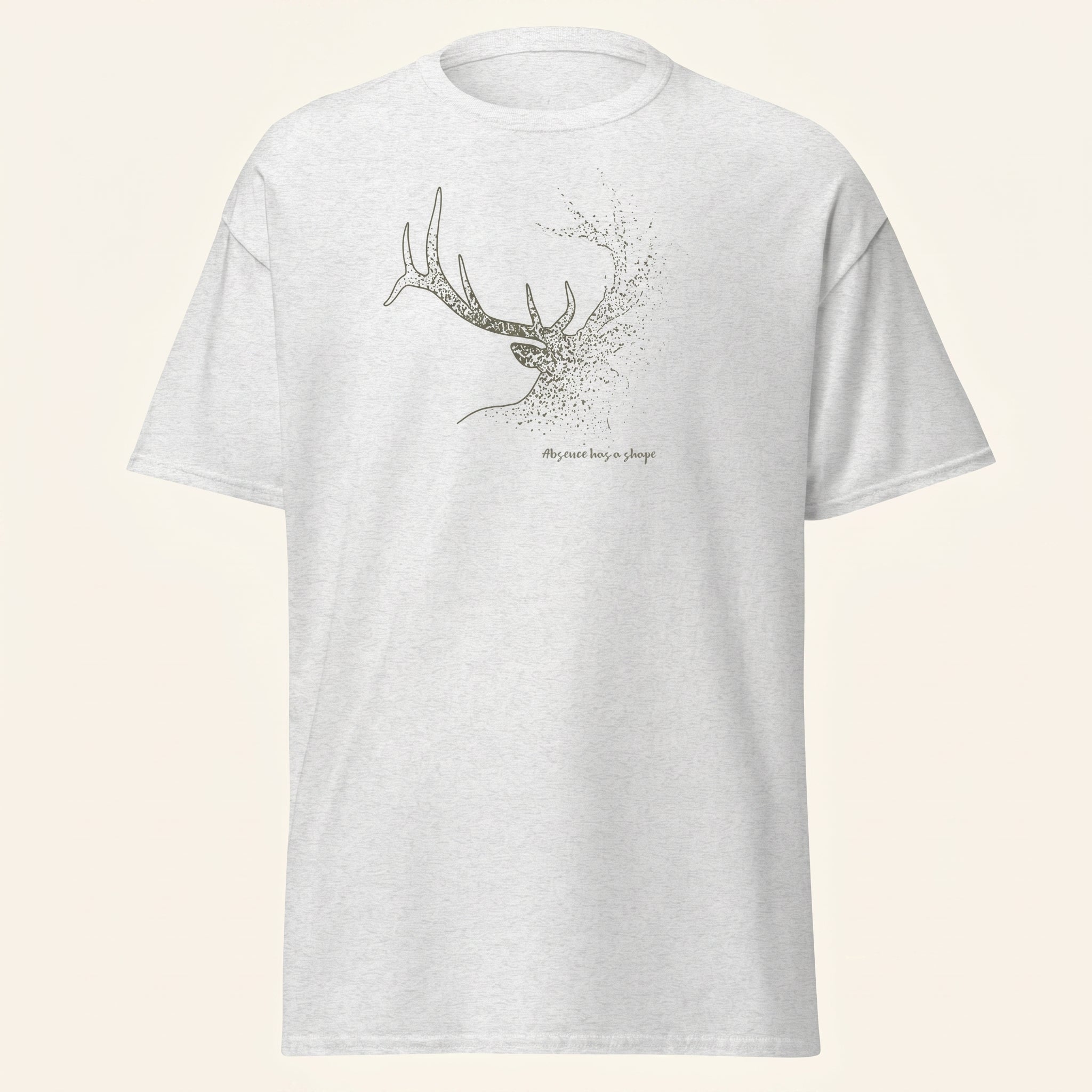 Dissolving Reindeer T-Shirt – Minimalist Wildlife Graphic Inspired by Awareness and Memory