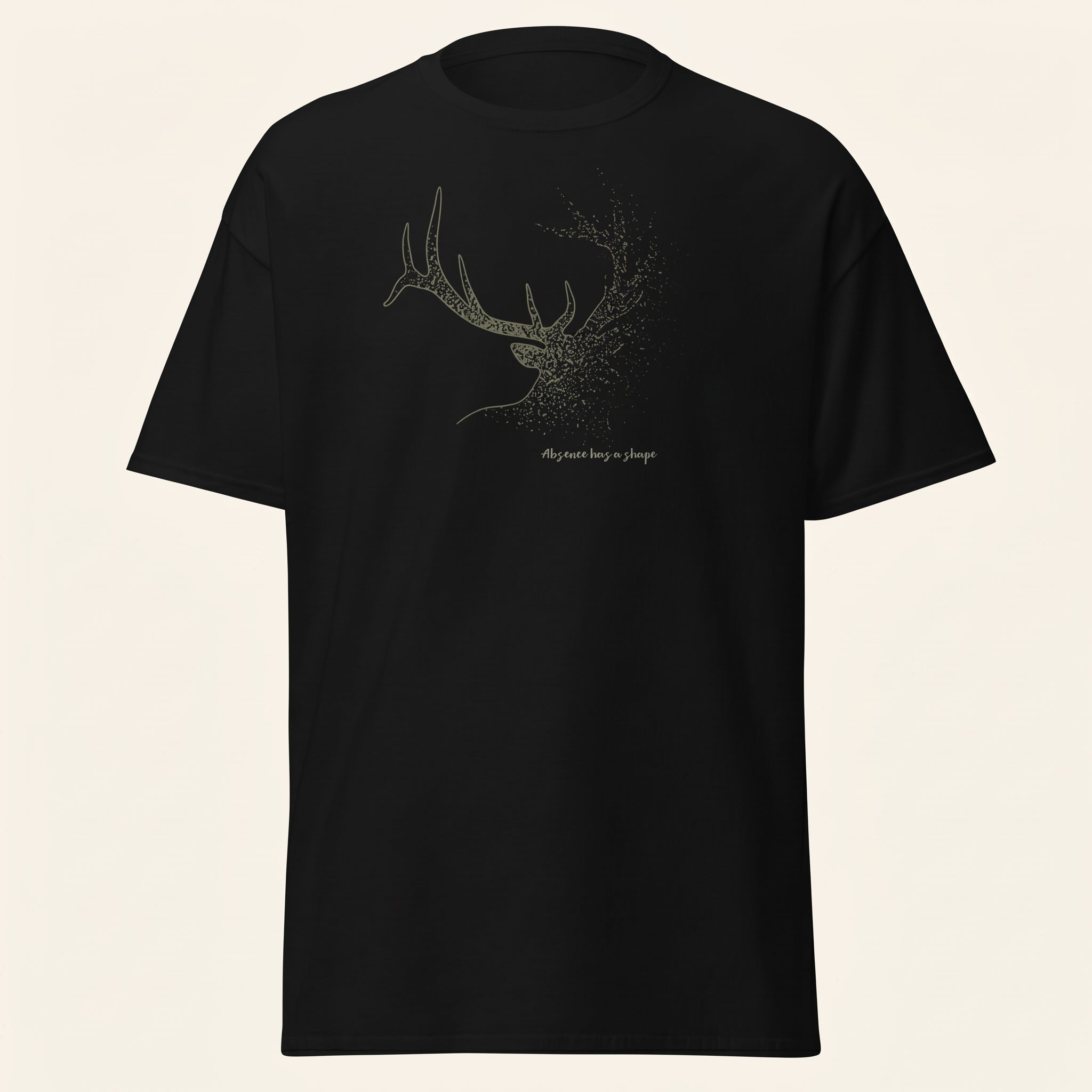 Dissolving Reindeer T-Shirt – Minimalist Wildlife Graphic Inspired by Awareness and Memory
