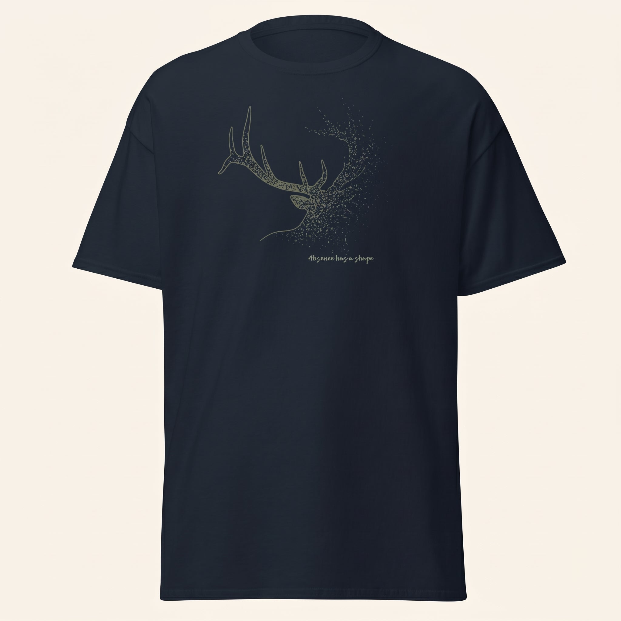 Dissolving Reindeer T-Shirt – Minimalist Wildlife Graphic Inspired by Awareness and Memory