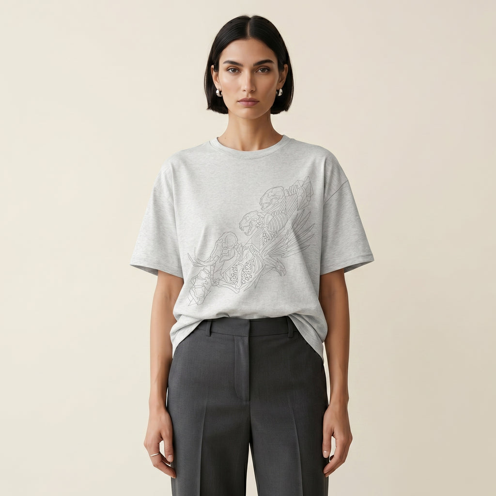 The Form Beneath T-Shirt – Minimalist Skeletal Wildlife Graphic Inspired by Hidden Natural Structures