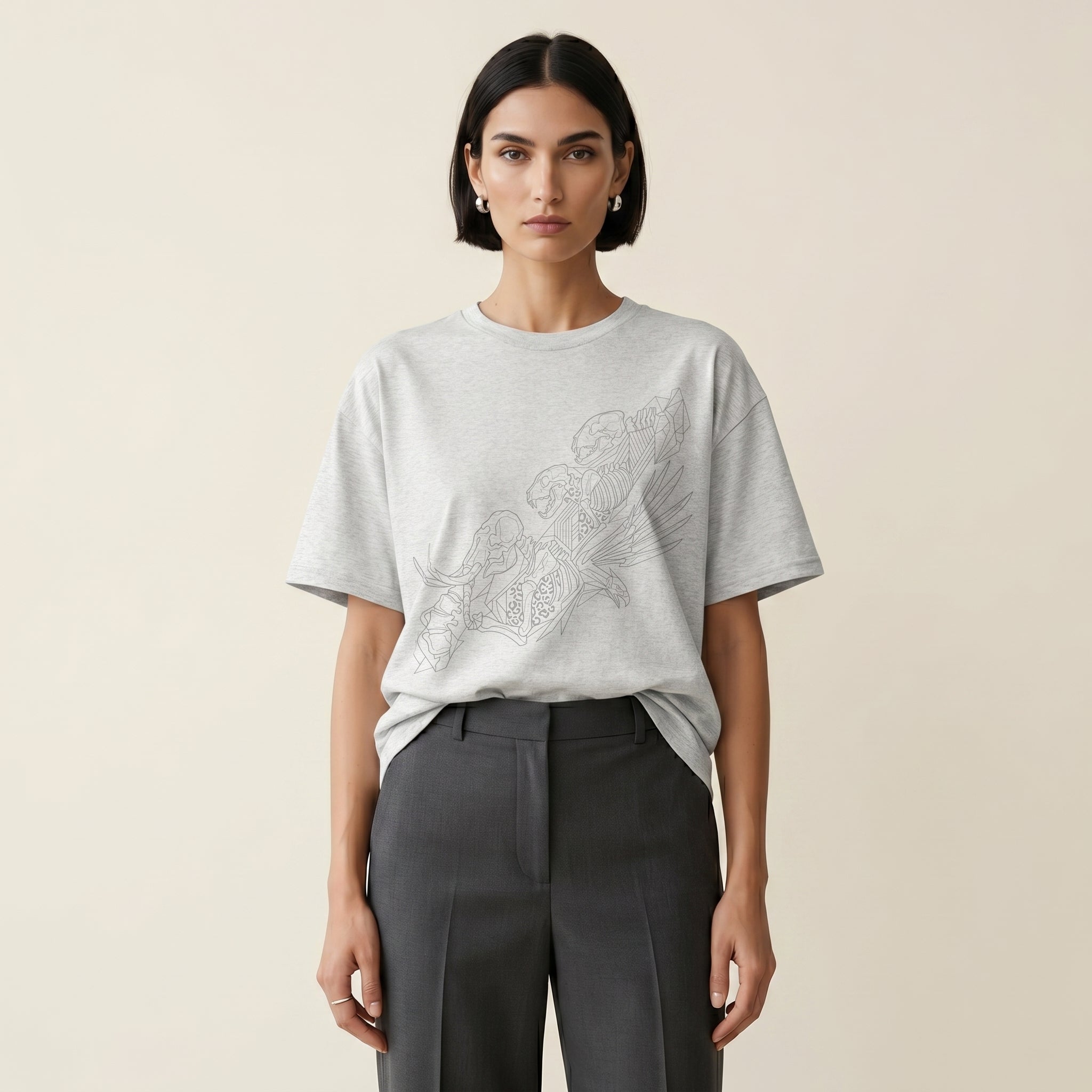 The Form Beneath T-Shirt – Minimalist Skeletal Wildlife Graphic Inspired by Hidden Natural Structures