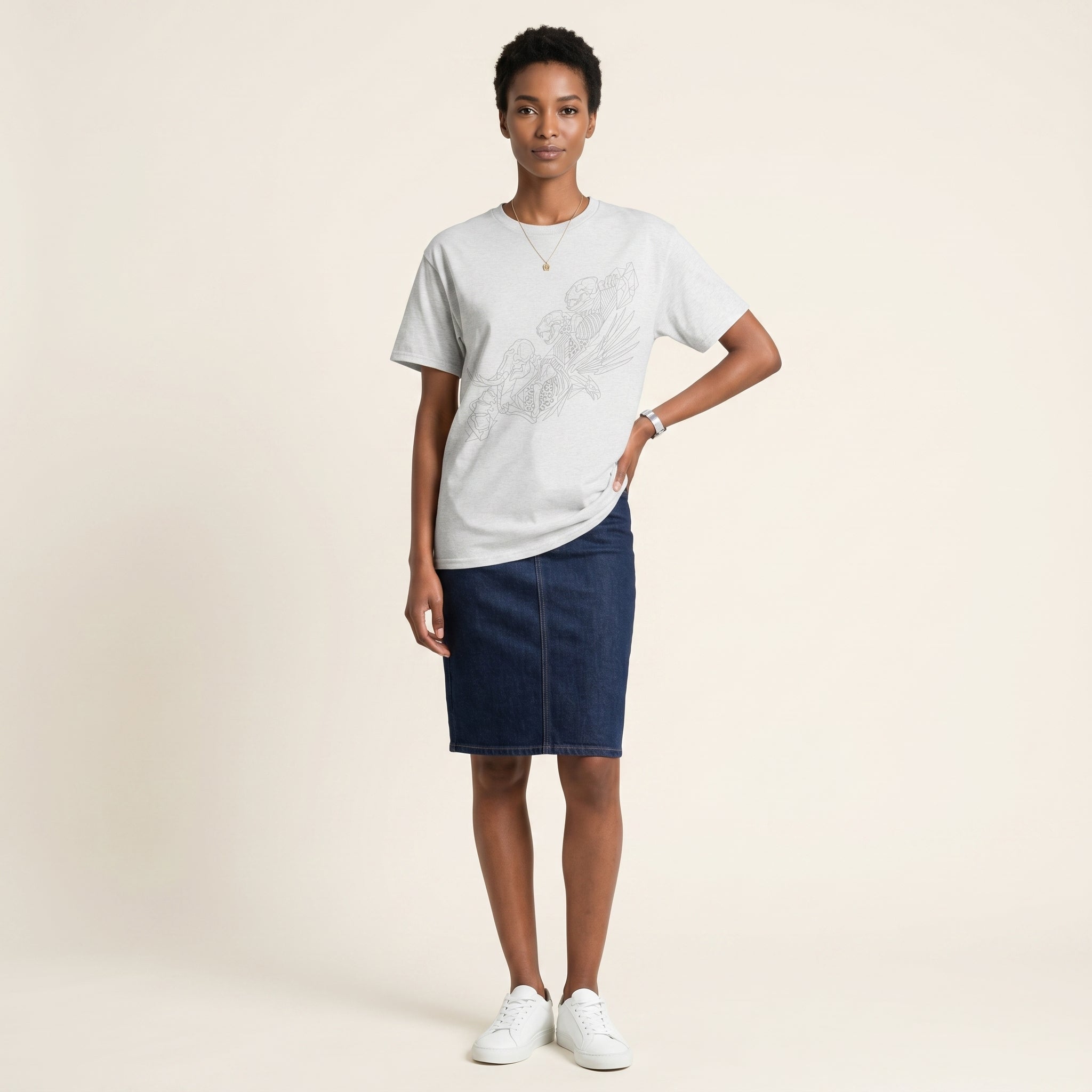 The Form Beneath T-Shirt – Minimalist Skeletal Wildlife Graphic Inspired by Hidden Natural Structures