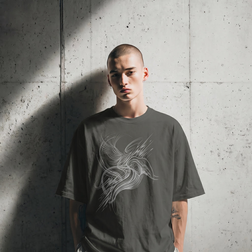 Abstract Wildlife Motion T-Shirt – Minimalist Animal-Inspired Line Art Graphic Tee