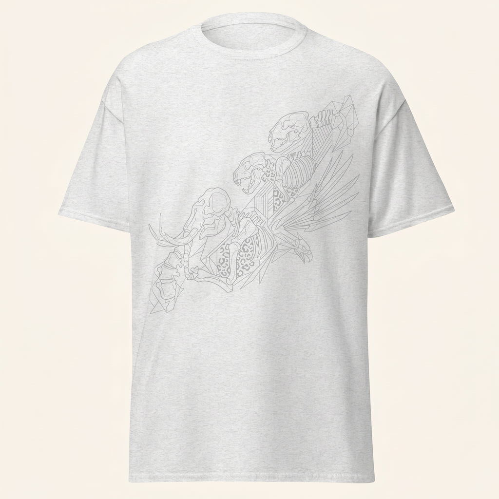 The Form Beneath T-Shirt – Minimalist Skeletal Wildlife Graphic Inspired by Hidden Natural Structures