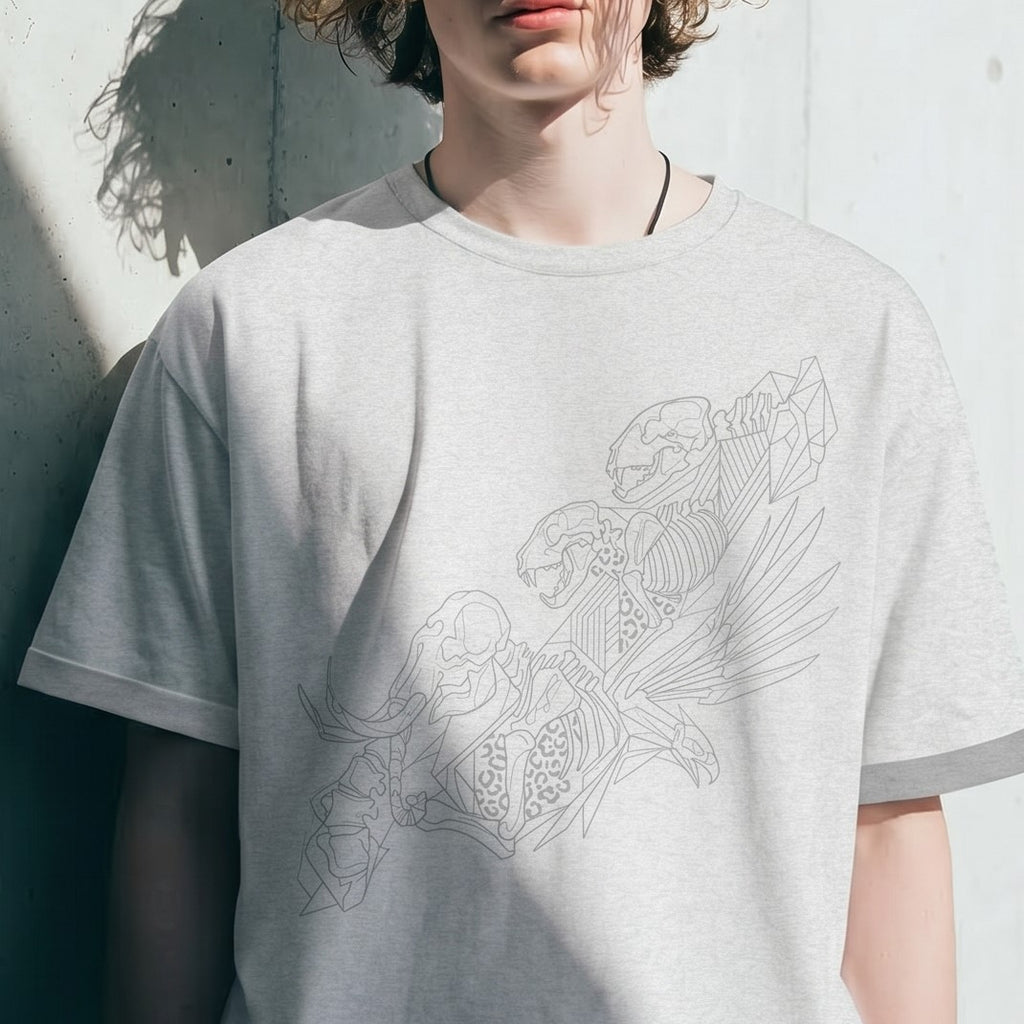 The Form Beneath T-Shirt – Minimalist Skeletal Wildlife Graphic Inspired by Hidden Natural Structures
